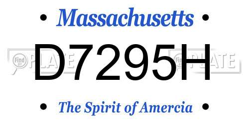 D7295H Massachusetts License Plate