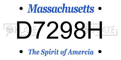 D7298H Massachusetts License Plate