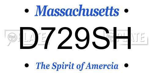 D729SH Massachusetts License Plate