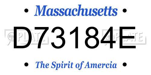 D73184E Massachusetts License Plate