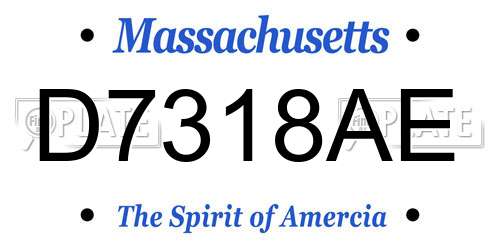 D7318AE Massachusetts License Plate
