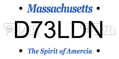 D73LDN Massachusetts License Plate