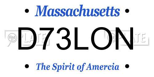 D73LON Massachusetts License Plate