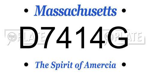 D7414G Massachusetts License Plate