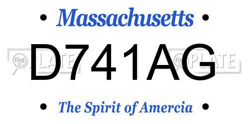 D741AG Massachusetts License Plate