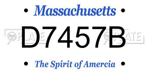 D7457B Massachusetts License Plate