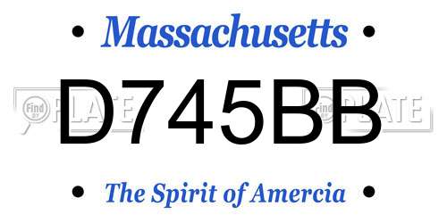 D745BB Massachusetts License Plate