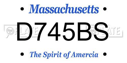 D745BS Massachusetts License Plate