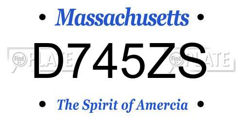 D745ZS Massachusetts License Plate