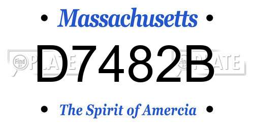 D7482B Massachusetts License Plate