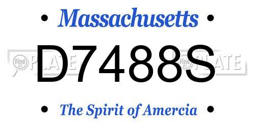 D7488S Massachusetts License Plate