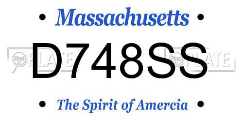 D748SS Massachusetts License Plate