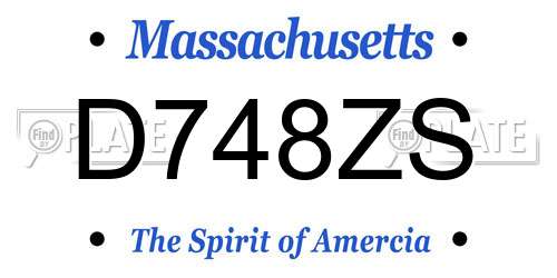 D748ZS Massachusetts License Plate