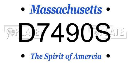 D7490S Massachusetts License Plate
