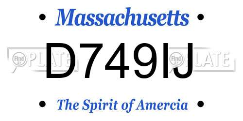 D749IJ Massachusetts License Plate