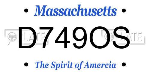 D749OS Massachusetts License Plate