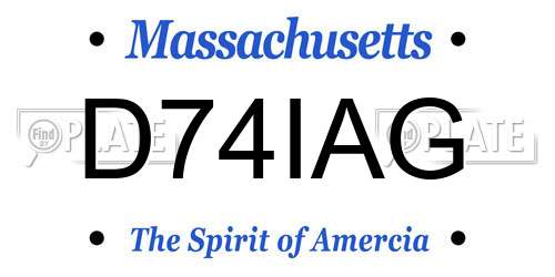 D74IAG Massachusetts License Plate