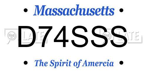 D74SSS Massachusetts License Plate