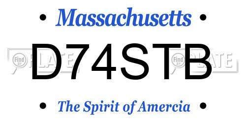 D74STB Massachusetts License Plate
