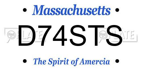 D74STS Massachusetts License Plate