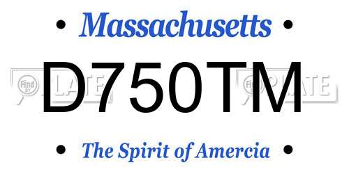 D750TM Massachusetts License Plate