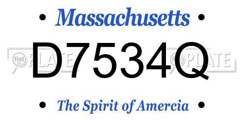 D7534Q Massachusetts License Plate