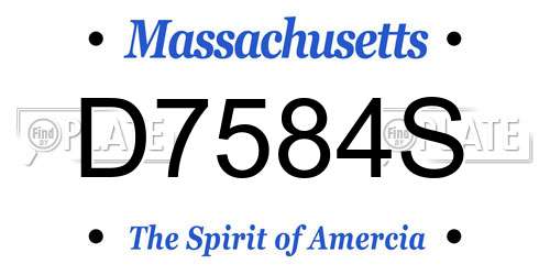 D7584S Massachusetts License Plate