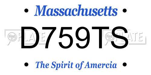D759TS Massachusetts License Plate