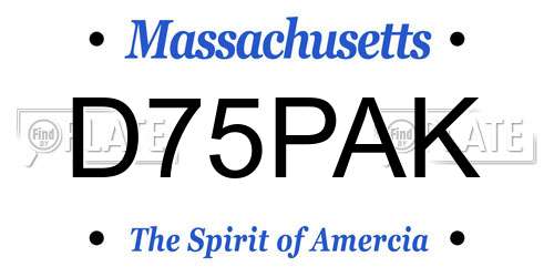 D75PAK Massachusetts License Plate