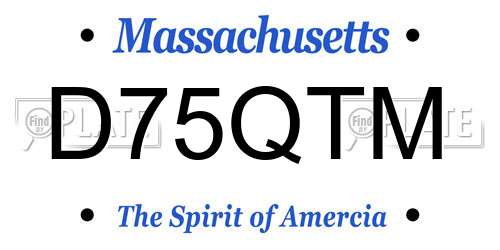 D75QTM Massachusetts License Plate