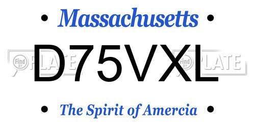D75VXL Massachusetts License Plate