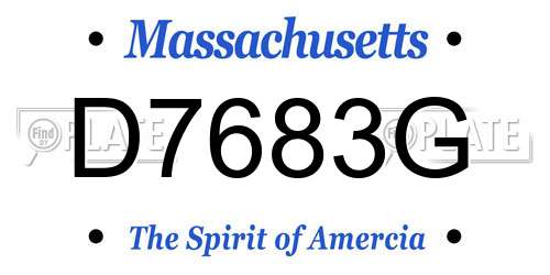 D7683G Massachusetts License Plate