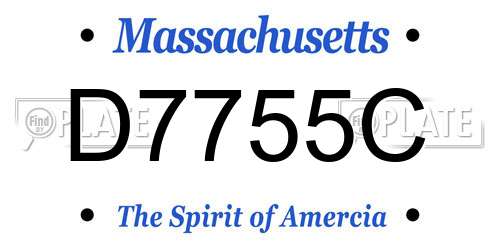 D7755C Massachusetts License Plate