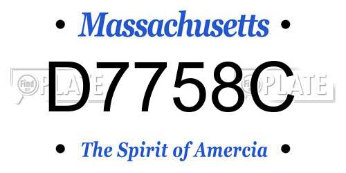D7758C Massachusetts License Plate