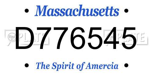 D776545 Massachusetts License Plate