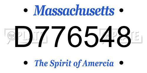 D776548 Massachusetts License Plate