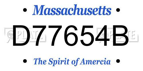 D77654B Massachusetts License Plate