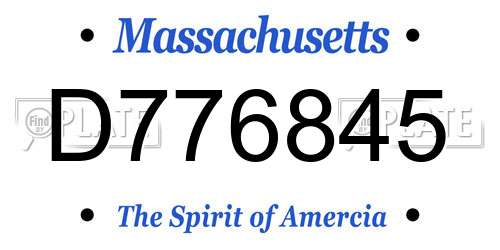D776845 Massachusetts License Plate