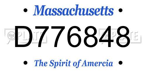 D776848 Massachusetts License Plate