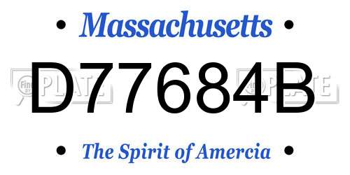 D77684B Massachusetts License Plate
