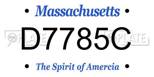 D7785C Massachusetts License Plate