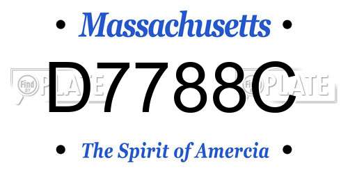 D7788C Massachusetts License Plate