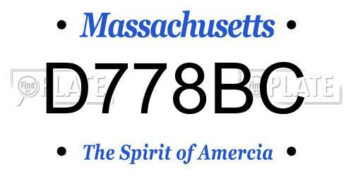 D778BC Massachusetts License Plate