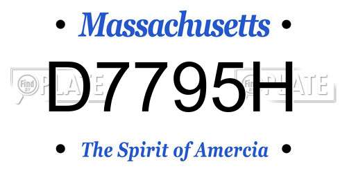D7795H Massachusetts License Plate