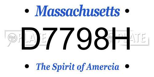 D7798H Massachusetts License Plate