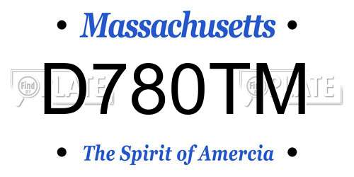 D780TM Massachusetts License Plate