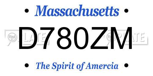 D780ZM Massachusetts License Plate