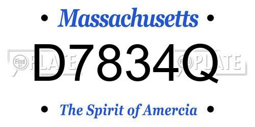 D7834Q Massachusetts License Plate