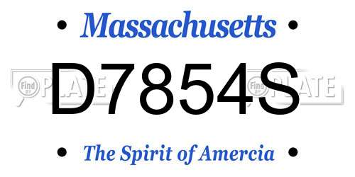 D7854S Massachusetts License Plate