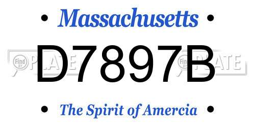 D7897B Massachusetts License Plate